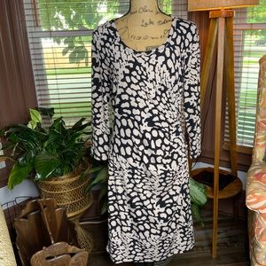 Calvin Klein Black and Cream Dress Size 12